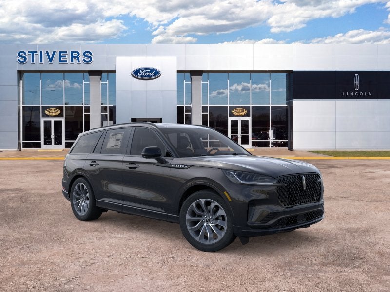 2026 Lincoln Aviator Premiere in Infinite Black Metallic Clearcoat — front three-quarter view