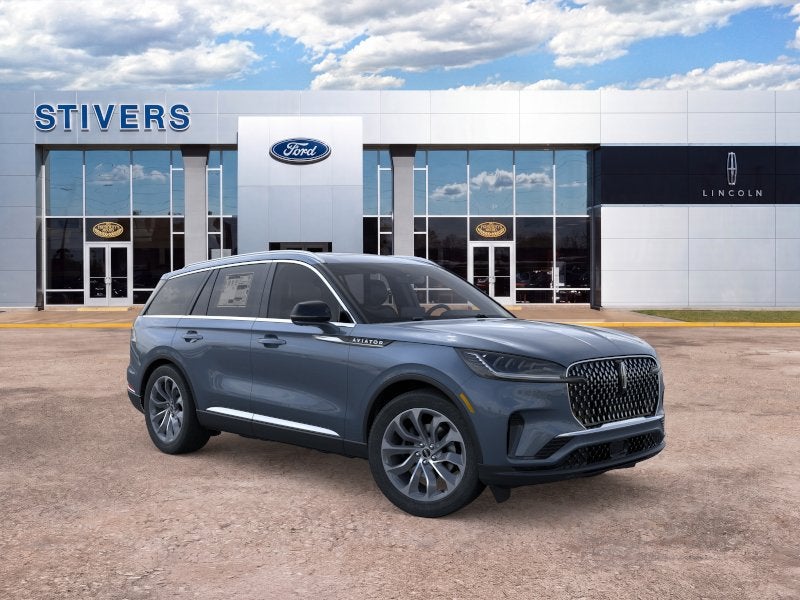 2026 Lincoln Aviator Premiere in Whisper Blue Metallic Clearcoat — front three-quarter view