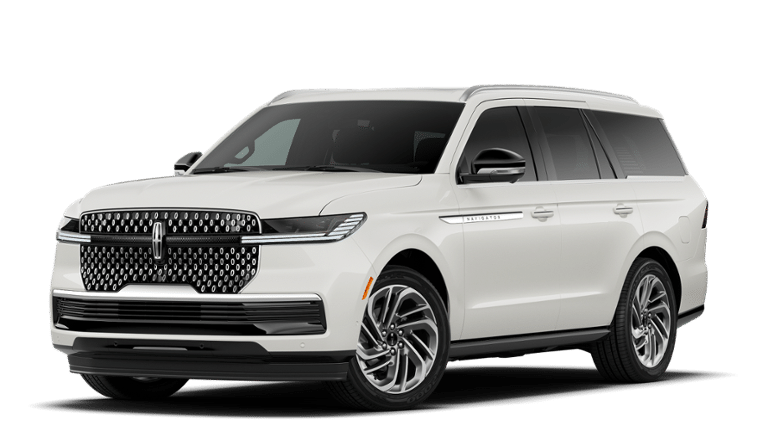2027 Lincoln Navigator Reserve in Pristine White Metallic Tri-Coat — front three-quarter view