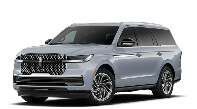 2027 Lincoln Navigator Reserve in Gray Mist Metallic Tri-Coat — front three-quarter view