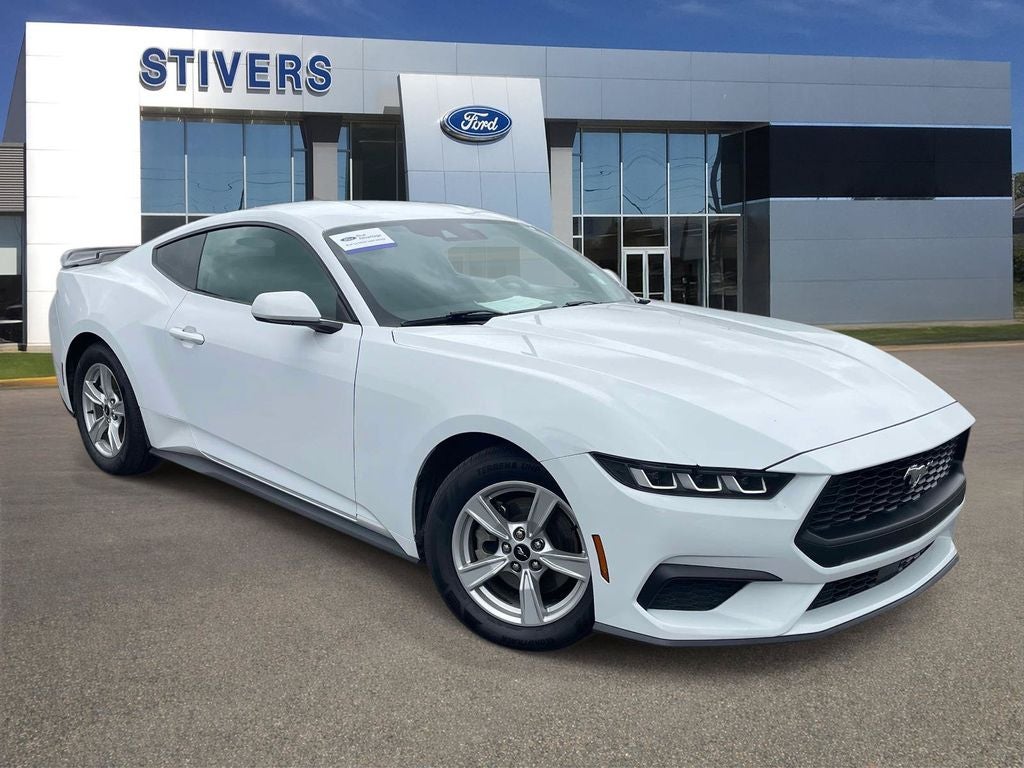 2024 Ford Mustang EcoBoost in Oxford White — front three-quarter view