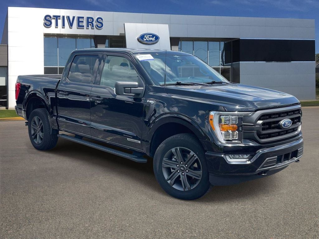 2023 Ford F-150 XLT in Black Metallic — front three-quarter view