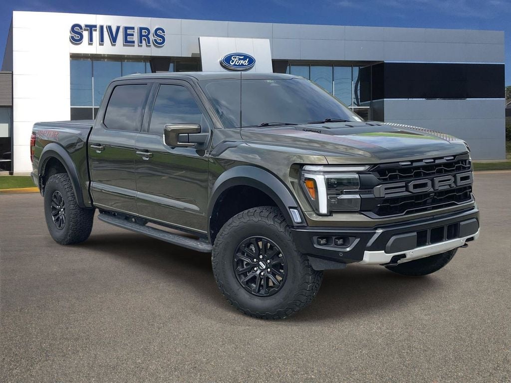 2025 Ford F-150 Raptor in Green — front three-quarter view