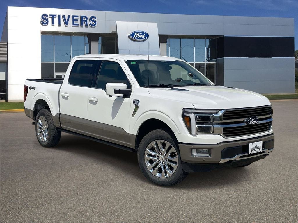 2026 Ford F-150 King Ranch in Star White Metallic Tri-Coat — front three-quarter view