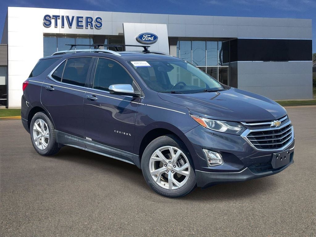 2018 Chevrolet Equinox Premier in Storm Blue Metallic — front three-quarter view